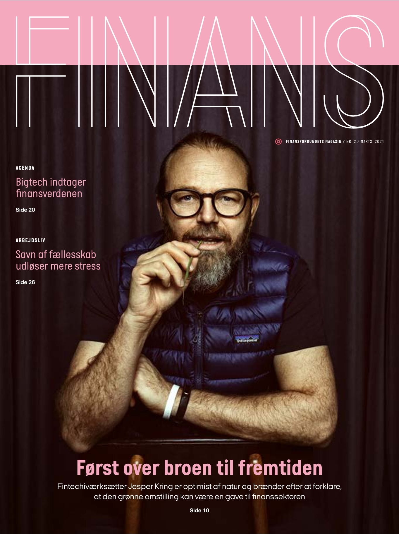 Forside, Magasinet Finans, 2021 - om broen til fremtiden - da jeg vendte retur til Danmark.